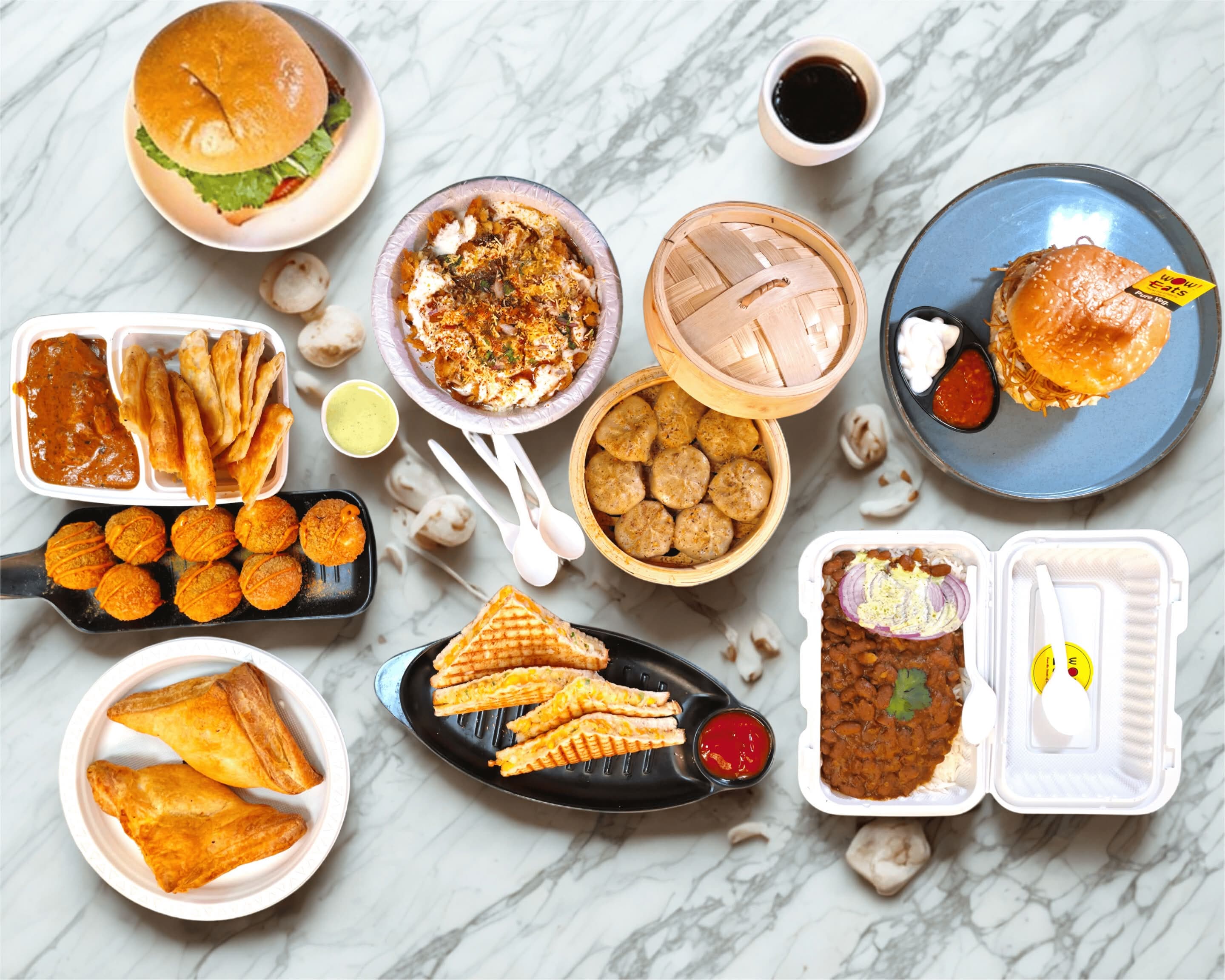 Restaurant hero background showcasing our signature dishes