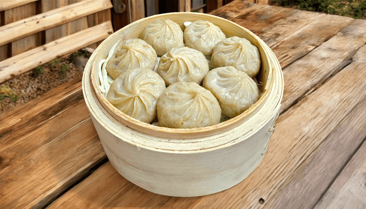 Assorted vegetarian Indian street-food plates